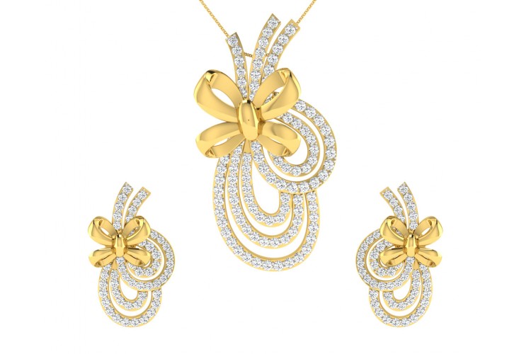 Hali Diamond Earrings & Pendant Set